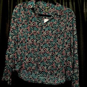 Floral Button Up Blouse NWT Size S